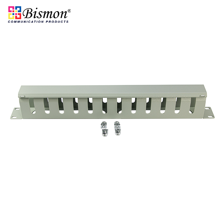 Cable Management Panel with Cover(Grey color)(แผงจัดสายหน้าตู้ rack)